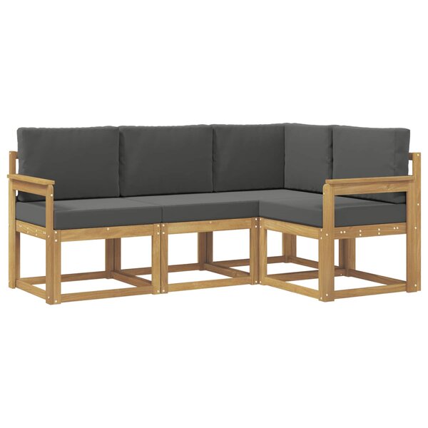 vidaXL Ensemble de canapés d'extérieur 4 pc Blanc et anthracite