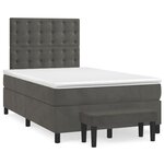 vidaXL Sommier à lattes de lit et matelas gris foncé 120x190cm velours