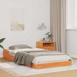 vidaXL Cadre de lit Marron cire 100 x 210 cm Bois massif en pin