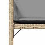 vidaXL Chaises de jardin avec coussins lot de 4 mélange beige