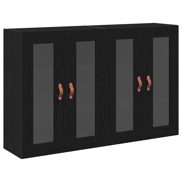 vidaXL Cabinets muraux 2 Pièces Chêne noir 69 5 x 34 x 90 cm