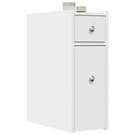 vidaXL Armoire de salle de bain étroite avec roulettes blanc