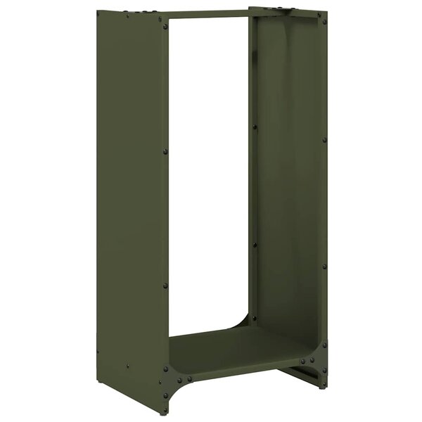 vidaXL Portant de bois chauffage vert olive 40x30x80 cm