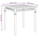 vidaXL Table à dîner de jardin 80x80x80 cm Bois de teck solide