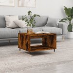 vidaXL Table basse chêne fumé 60x50x40 cm bois d'ingénierie