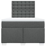 vidaXL Sommier à lattes de lit avec matelas gris foncé 120x190cm tissu