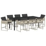 vidaXL Ensemble de salle à manger pour jardin 9 Pièces Gris clair