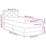 vidaXL Lit à ressorts avec coussin Noir 80 x 200 cm tissu