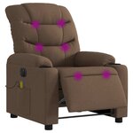 vidaXL Fauteuil inclinable de massage électrique marron tissu