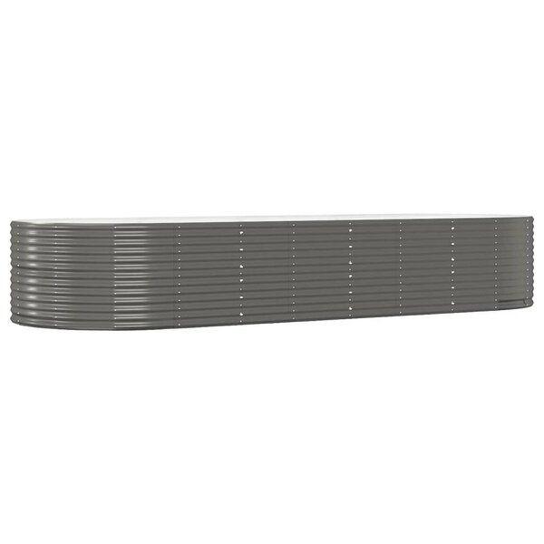 vidaXL Lit surélevé de jardin Gris 367x140x68cm Acier galvanisé