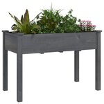 vidaXL Jardinière avec doublure gris 118x59x76 cm bois massif de sapin