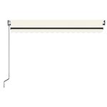 vidaXL Auvent automatique avec capteur de vent et LED 450x350 cm Crème