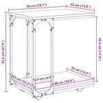 vidaXL Table d'appoint Chêne noir 50 x 35 x 55 5 cm Bois d'ingénierie