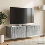 vidaXL Meuble TV mural Sonoma gris 98 x 41 x 30 cm Bois d'ingénierie