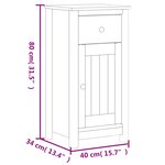 vidaXL Meubles de salle de bain 4 Pièces BERG noir bois de pin massif