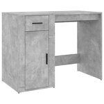 vidaXL Bureau avec armoire gris béton bois d'ingénierie