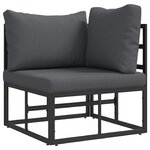 vidaXL Mobilier de jardin Noir et anthracite 71 5 x 71 5 x 71 cm Métal