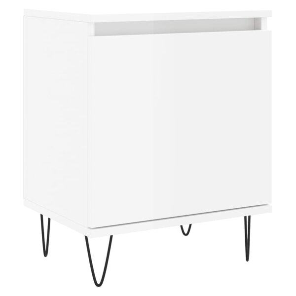 vidaXL Table de chevet blanc brillant 40x30x50 cm bois d’ingénierie