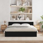 vidaXL Cadre de lit Chêne noir 203 x 185 x 70 cm Bois d'ingénierie