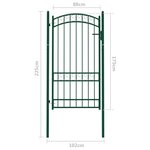 vidaXL Portail de clôture avec dessus arqué Acier 100x175 cm Vert