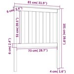 vidaXL Tête de lit 81x6x101 cm Bois massif de pin