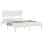 vidaXL Cadre de lit sans matelas blanc 160x200 cm bois massif