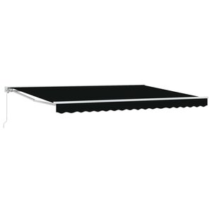 vidaXL Auvent rétractable manuel Noir 4 × 3 m