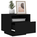 vidaXL Table de chevet avec lumières LED noir 40x39x37 cm