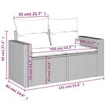 vidaXL Salon de jardin avec coussins 10 Pièces beige résine tressée