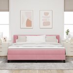 Lit avec sommier et matelas vidaXL Rose 180x200 cm Velours