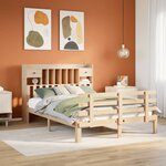 vidaXL Lit bibliothèque sans matelas 140x200 cm bois massif de pin