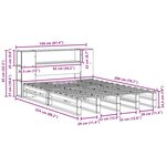 vidaXL Lit bibliothèque sans matelas blanc 150x200 cm bois massif