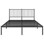 vidaXL Cadre de lit métal sans matelas avec tête de lit noir 135x190cm
