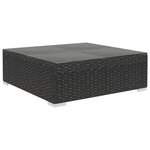 vidaXL Salon de jardin 8 Pièces avec coussins résine tressée noir