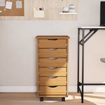 vidaXL Armoire roulante avec tiroirs MOSS bois de pin marron miel