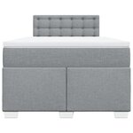 vidaXL Sommier à lattes de lit avec matelas Gris clair 120x200cm Tissu