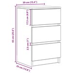 vidaXL Tables de chevet avec 3 tiroirs 2 Pièces noir 39x35x65 cm