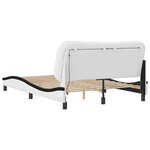 vidaXL Cadre de lit avec LED sans matelas Hvar blanc et noir 140x190 cm