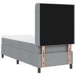 vidaXL Lit à ressorts avec matelas Gris clair 200 x 80 cm tissu
