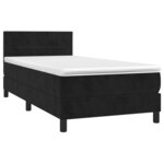 vidaXL Sommier à lattes de lit avec matelas Noir 90x190 cm Velours