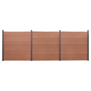 vidaXL Ensemble de panneaux de clôture marron 526x186 cm WPC
