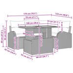 vidaXL Ensemble de Dîner de Jardin de 5 Pièces avec Coussins Beige Rattan poly Acacia