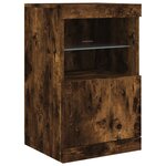 vidaXL Buffet avec lumières LED chêne fumé 123x37x67 cm