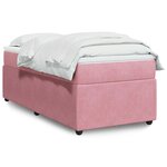 vidaXL Sommier à lattes de lit avec matelas Rose 90x190 cm Velours