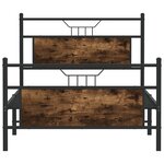 vidaXL Cadre de lit sans matelas chêne fumé 107x203 cm bois ingénierie