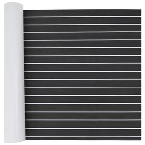 vidaXL Tapis de bateau Rayé Gris foncé et blanc 240 x 90 cm EVA