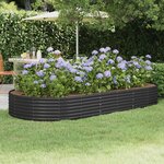 vidaXL Lit surélevé de jardin Acier enduit de poudre Anthracite