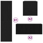 vidaXL Ensemble de meuble TV 6 pièces en chêne noir
