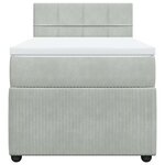 vidaXL Sommier à lattes de lit et matelas Gris clair 80x200 cm Velours