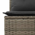 vidaXL Ensemble de canapé de jardin avec coussin 7 Pièces Gris polyrotin